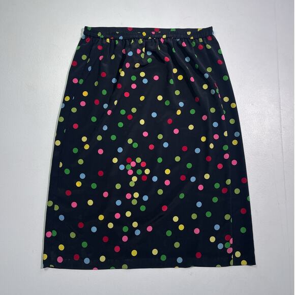 Vintage 80's Polkadot Two Piece Top Skirt Set / Sz L/XL Plus Size / Retro - Picture 5 of 7
